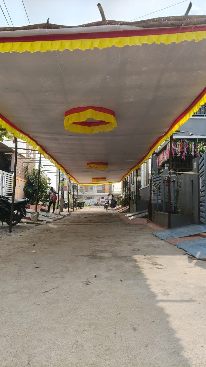 Traditional Tadakala Pandiri woven canopy decoration for a wedding procession